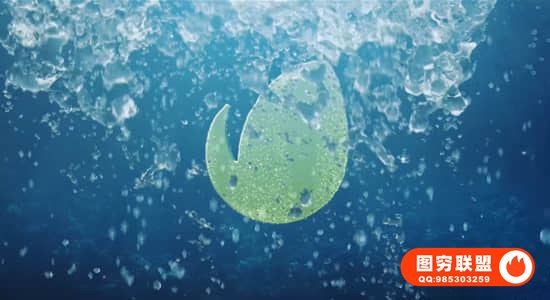 [AE模板]夏季水下海洋水花飞溅LOGO标志展示片头 Water Splash T@35577