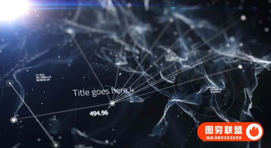 [AE模板]科技感点线粒子连接抽象背景文字标题开场片头 Science Opene@35564