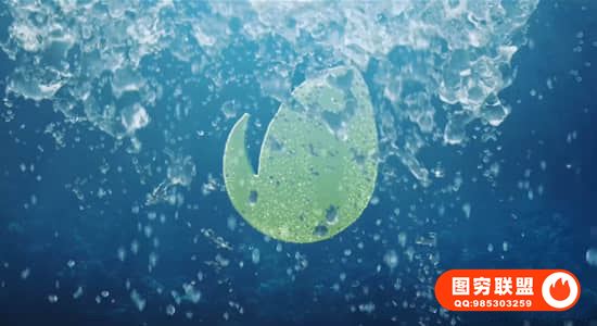 [AE模板]夏季水下海洋水花飞溅LOGO标志展示片头 Water Splash T@35352