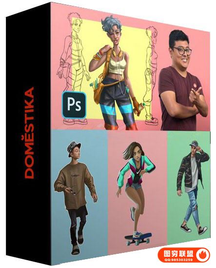 [插画教程]Domestika-插画家 Felixantos 城市风格人物角色创建教程-中文@35144