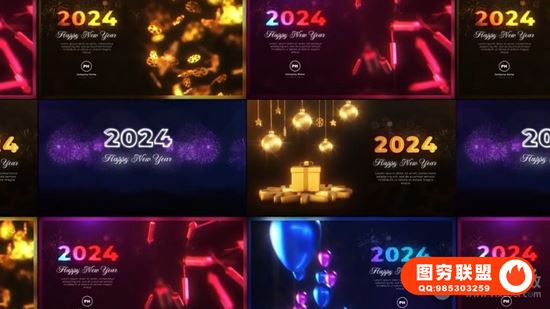 [AE模板]新年快乐问候祝福展示动画 New Year Greetings Pac@38406