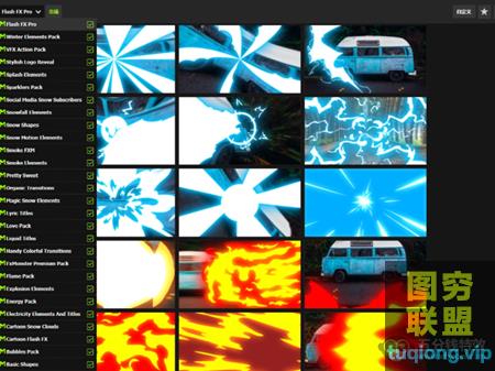 [AE/PR插件]AE-FXMonster31套二维卡通手绘流体火焰能量文字标题LOGO特效MG动@28615