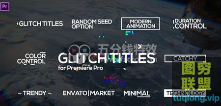 [PR预设]信号损坏文字标题动画 Glitch Titles for Premie@12140