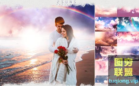 [背景素材]80张浪漫天空纹理-柔和温暖的天空叠加合成覆盖纹理素材！@14214