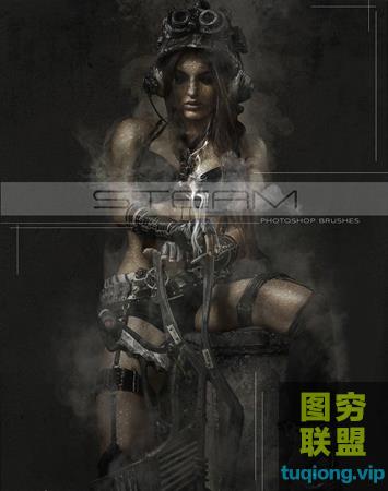[PS笔刷][火焰烟雾笔刷]Rons蒸汽烟雾PS笔刷雾化氛围情绪人像创意绘画特效合PS笔刷！@14192