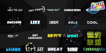 [FCPX插件]20组动漫卡通文字标题动画 Cartoon Titles@27950