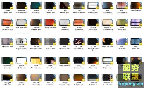 50组复古胶片老电影效果素材Digital Juice Drag & Drop Film Clutter