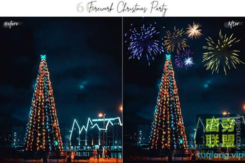 60张高清节日晚会烟花烟火照片叠加合成素材Firework Overlays