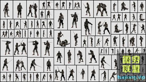 179P中世纪装甲骑士持剑各种动作拍摄PNG透明抠图素材