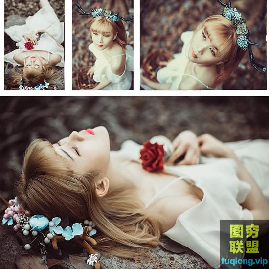 10P 高清复古森系人像素材RAW原片 影楼写真后期练习片子