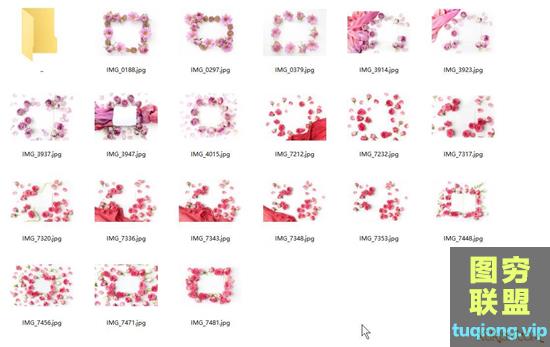 20个玫瑰花花卉框架素材 20 Floral frames bundle