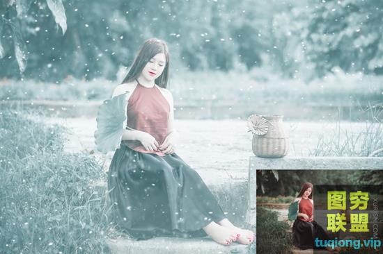 PS一键制作冬天效果动作 附12张雪花图片素材