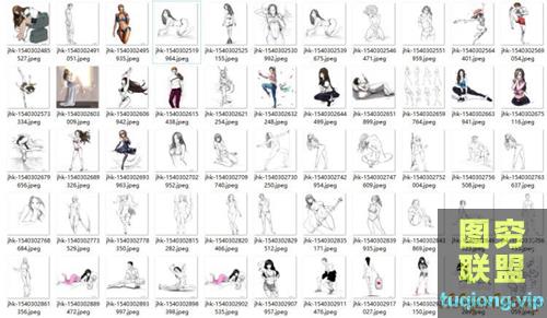 人体速写光影肤色律动的曲线肢体语言作品原画插画线稿186P