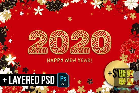 2020新年数字矢量插图2020 New Year Numbers illustrations