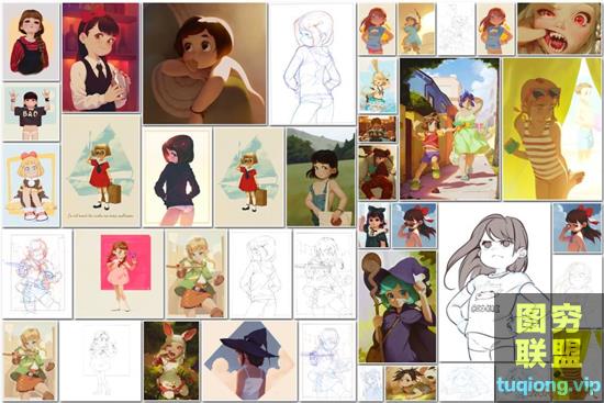 80张alke画师萌萌的胖嘟嘟卡通动漫可爱小女孩原画插画集