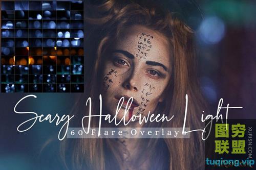 60P神秘恐怖氛围灯光效果叠加60 Scary Halloween Lights Effect Overlay