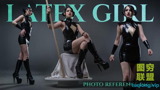 398张黑色胶衣酷坏女孩各种姿势造型高清参考图片合集