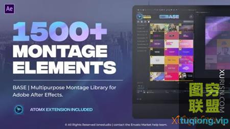 1500+ After Effects无缝视频转场字幕条标题动态图形预设包