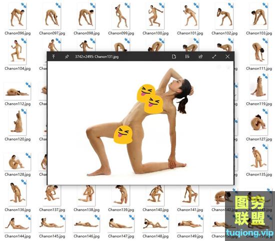 313张高清国外女性模特人体姿势造型艺术绘画雕刻建模参考