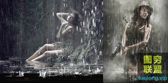 超酷逼真下雨飞溅雨滴雨水PS笔刷 Ron’s Rain and Water Effects