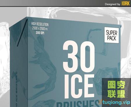 GraphicRiver - 30款高清立体感冰块效果PS笔刷Ice Brushes