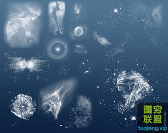 17个深空星云图案、星际宇宙背景PS笔刷