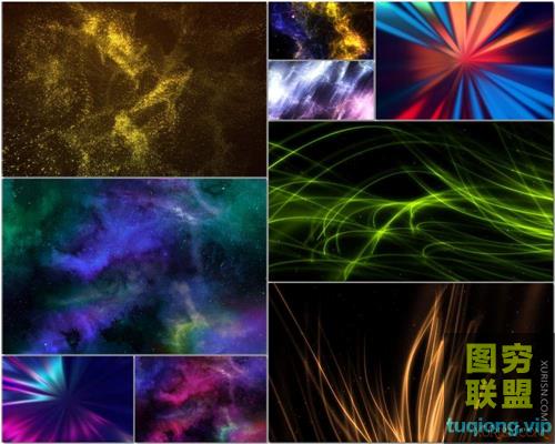 76张高清抽象太空星云粉末粒子条纹背景图片素材