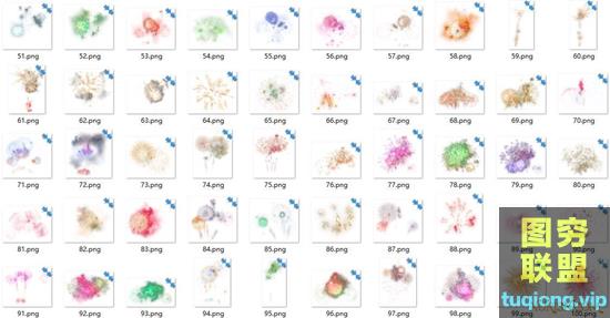 100张多彩烟花透明PNG图片叠加素材Firework overlays