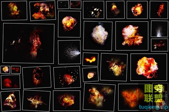 31款高清爆炸火焰烟花PSD透明图层素材