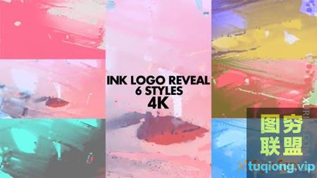 水墨logo标志动画ae模板 Ink Logo Reveal