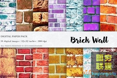 14张数码纹理墙纸背景图Wall Digital Paper Pack