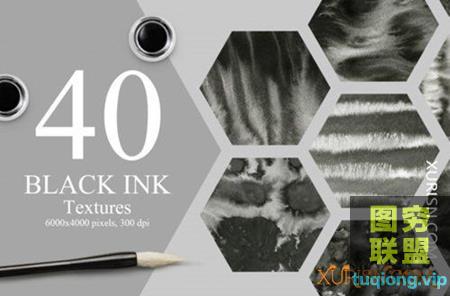 40款黑色墨水纹理背景图40 Black Ink Textures