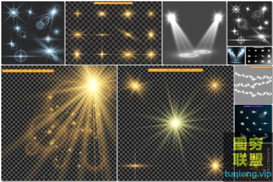 11P多款闪亮灯光照明发光效果矢量设计素材