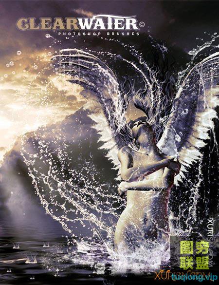 57个高分辨率水效果Photoshop笔刷 Ron\'s Clearwater