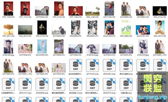 136张影楼婚纱摄影写真RAW原图样片及预设数据合集