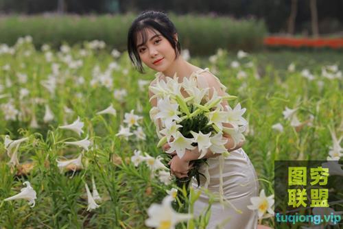 8张美女与百合花拍摄RAW原片 Canon EOSR