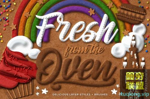 PS新鲜美味食物笔刷 图层样式及图案