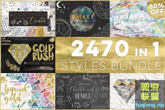 2470组Photoshop和Illustrator畅销图层样式集合素材打包