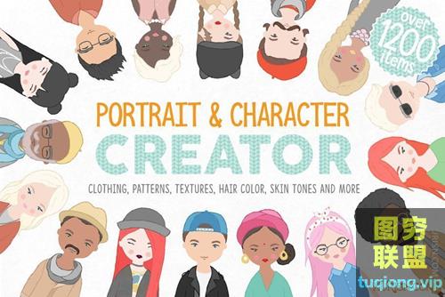 人物卡通角色矢量素材插画包PORTRAIT CREATOR JULIADREAMS