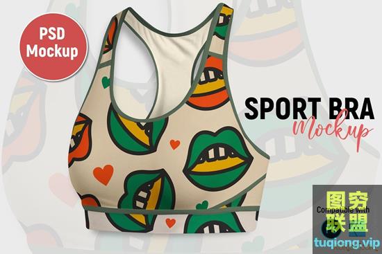 运动内衣样机模板Sport bra Mockup