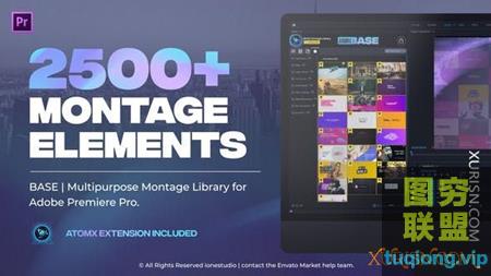 2500+ Premiere无缝视频转场和动态图形蒙太奇元素脚本预设包
