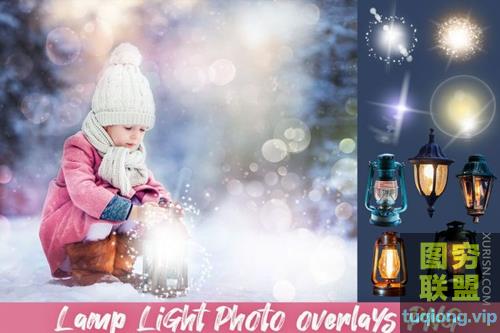 高清马灯图片+魔法光效PNG透明合成叠加素材Lamp Light Lantern