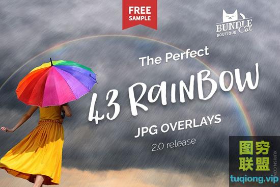 44张高清彩虹图片叠加素材包rainbow photo overlays