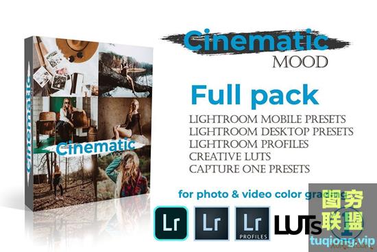 WeLovePresets 10款电影胶片情绪色彩分级3D LUTs预设集Cinematic Mood