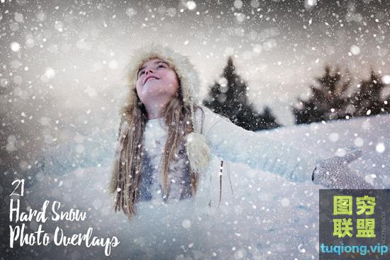 41张大雪下雪图片叠加合成素材Hard Snow Photo Overlays