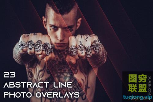 23张抽象线图片叠加层Abstract Line Photo Overlays