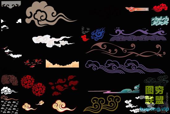中国风古风工笔画祥云图片PNG透明图案素材