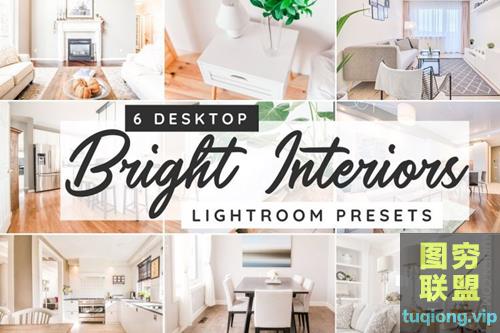 6个干净明亮室内房间Lightroom预设集Bright interiors desktop presets