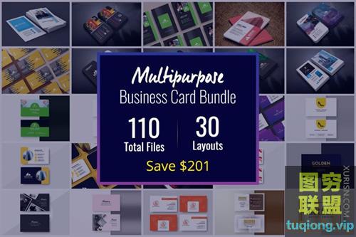 30款不同风格商业名片PSD样机模板合集30 Multipurpose Business Card