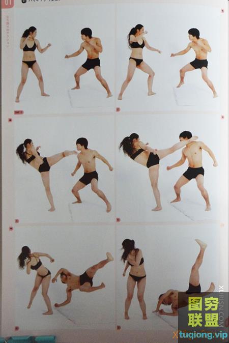 人体动态素材《瞬间动作连拍POSE-女子格斗动作篇》